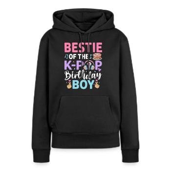 Meilleur ami du garçon d’anniversaire K-Pop - Sweat à capuche Premium bio Femme - noir - Devant - Julia (174cm)