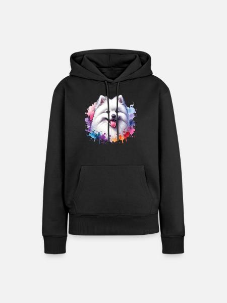 Spitz Zwergspitz Motiv - Frauen Premium Bio Hoodie - Schwarz