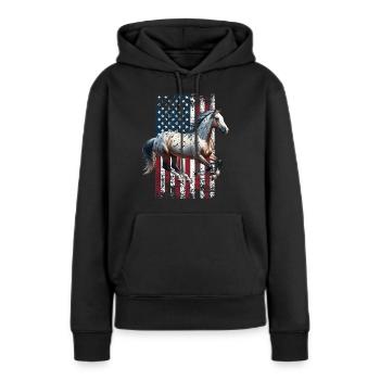 Appaloosa US Appaloosa - Frauen Premium Bio Hoodie - Schwarz - Vorne - Julia (174cm)