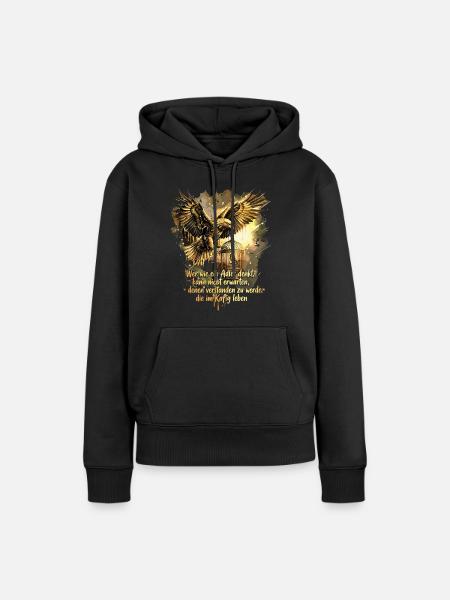 Adler Mindset Freiheit Persönlichkeitsentwicklung - Frauen Premium Bio Hoodie - Schwarz