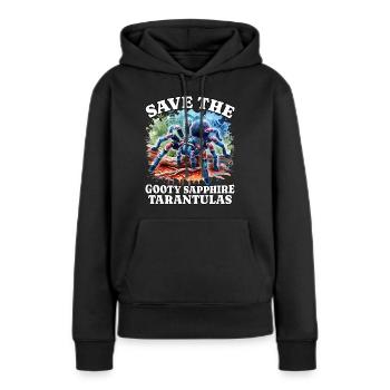 Save Gooty Saphir Tarantel - Frauen Premium Bio Hoodie - Schwarz - Vorne - Julia (174cm)