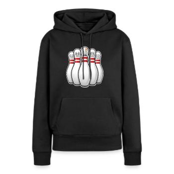 Quilles de bowling Skittles - Sweat à capuche Premium bio Femme - noir - Devant - Julia (174cm)