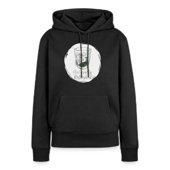 Buveur de thé disant thé naturellement rafraîchi - Sweat à capuche Premium bio Femme - noir - Devant - Julia (174cm)