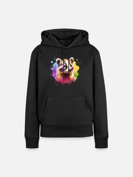 Nasenbär Motiv - Frauen Premium Bio Hoodie - Schwarz