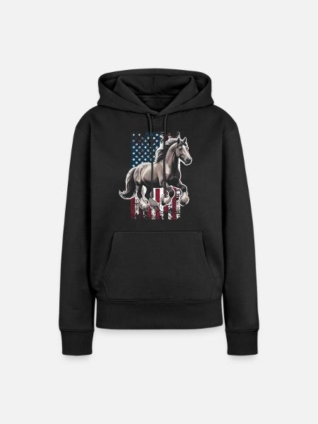 Belgian Draft US Belgisches Zugpferd - Frauen Premium Bio Hoodie - Schwarz