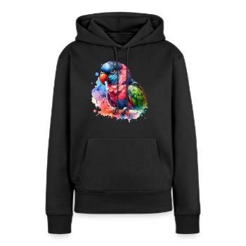 Motif du perroquet à croupion rouge - Sweat à capuche Premium bio Femme - noir - Devant - Julia (174cm)