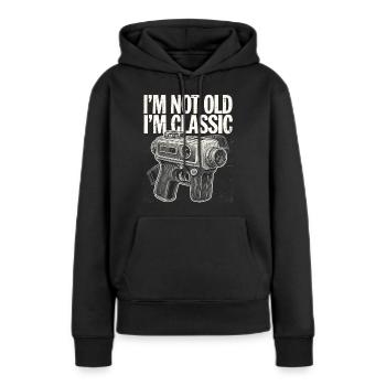 T-shirt Nostalgia Classic Blaster - Sweat à capuche Premium bio Femme - noir - Devant - Julia (174cm)