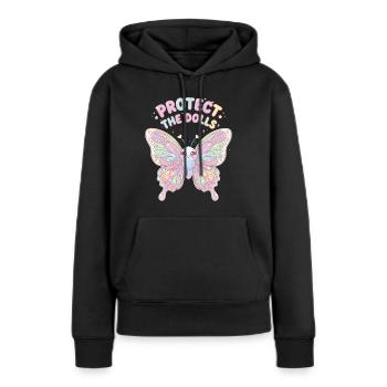 Protect The Dolls Schmetterling - Frauen Premium Bio Hoodie - Schwarz - Vorne - Julia (174cm)