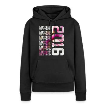 LIMITED EDITION 2016 - 10 YEARS - 10TH BIRTHDAY - Women’s Premium Organic Hoodie - black - Front - Julia (174cm)