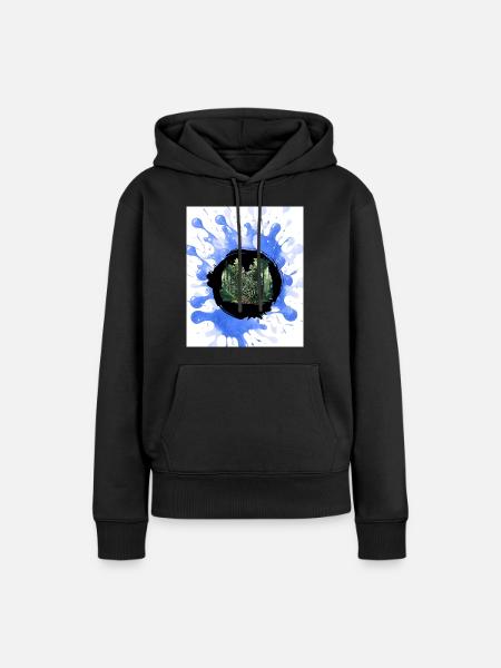 Leben-_Natur_-4500_x_5400- - Frauen Premium Bio Hoodie - Schwarz