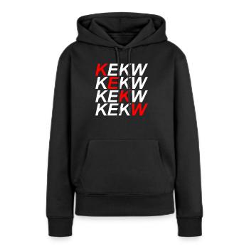 KEKW Chat Memes Internet Emotes Stream Game - Frauen Premium Bio Hoodie - Schwarz - Vorne - Julia (174cm)