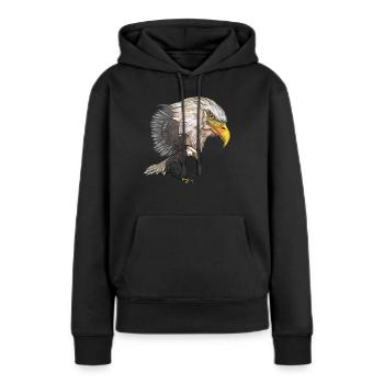 Weißkopfseeadler - Frauen Premium Bio Hoodie - Schwarz - Vorne - Julia (174cm)
