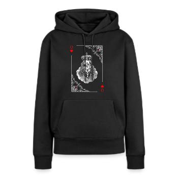 Cartes cartes coeur dame jeu de cartes - Sweat à capuche Premium bio Femme - noir - Devant - Julia (174cm)