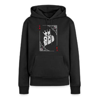 Cartes Cartes Carokönig - Sweat à capuche Premium bio Femme - noir - Devant - Julia (174cm)