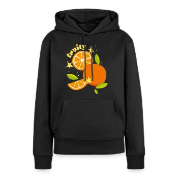 Fruity Oranges - Women’s Premium Organic Hoodie - black - Front - Julia (174cm)