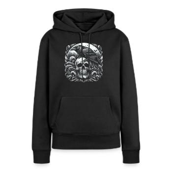 Étreinte de Crescent - Sweat à capuche Premium bio Femme - noir - Devant - Julia (174cm)