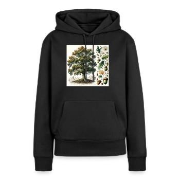 Eiche Botanik - Frauen Premium Bio Hoodie - Schwarz - Vorne - Julia (174cm)