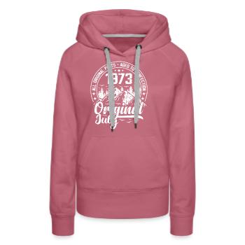 Juli 1973 Original:51 Jahre altes Geburtstagsgeschenk - Frauen Premium Bio Hoodie - Malve - Vorne - Isabella (175cm)