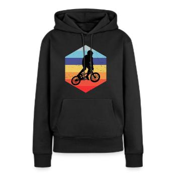 Hommes Femmes BMX Garçons Cyclisme Vélo BMX Vélo - Sweat à capuche Premium bio Femme - noir - Devant - Julia (174cm)