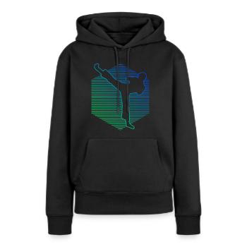 Kickboxing Kickboxer Kickboxing Femmes Kickboxing - Sweat à capuche Premium bio Femme - noir - Devant - Julia (174cm)