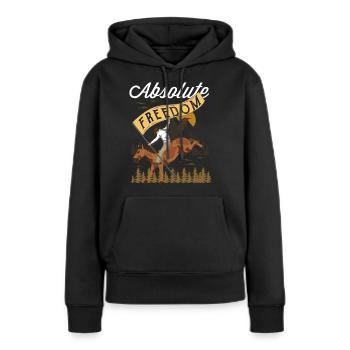 cow-boy - Sweat à capuche Premium bio Femme - noir - Devant - Julia (174cm)