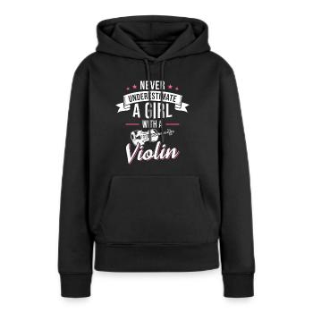 Violoniste Violoniste Violoniste Violoniste - Sweat à capuche Premium bio Femme - noir - Devant - Julia (174cm)