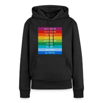 Tolerance Equality Inclusion Tolerance Pride Queer - Women’s Premium Organic Hoodie - black - Front - Julia (174cm)