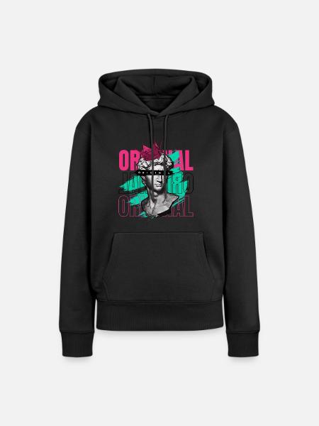 Dude Skulptur - Frauen Premium Bio Hoodie - Schwarz
