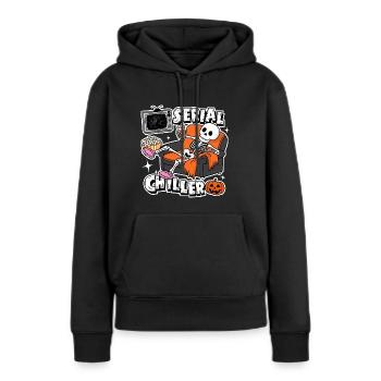 Funny Skeleton – Refroidisseur en série - Sweat à capuche Premium bio Femme - noir - Devant - Julia (174cm)