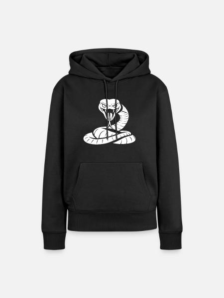 Kobra - Frauen Premium Bio Hoodie - Schwarz