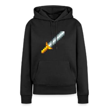 Rétro 8-bit Pixel Épée - Sweat à capuche Premium bio Femme - noir - Devant - Julia (174cm)