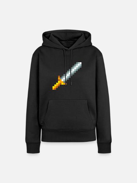 Retro 8-bit Pixel Schwert - Frauen Premium Bio Hoodie - Schwarz