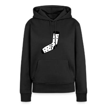 Chaussette chaussette - Sweat à capuche Premium bio Femme - noir - Devant - Julia (174cm)