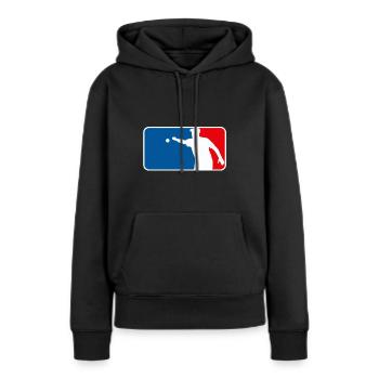 Pétanque Boule Logo Major League USA France Style - Sweat à capuche Premium bio Femme - noir - Devant - Julia (174cm)
