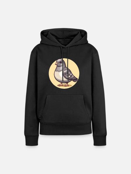 Sanfte Taube im Kreis - Frauen Premium Bio Hoodie - Schwarz