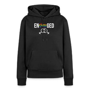 EnGAYged Geschenk Frauen Ehe - Frauen Premium Bio Hoodie - Schwarz - Vorne - Julia (174cm)