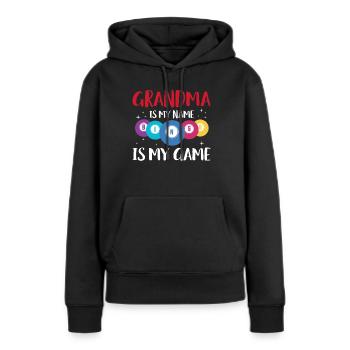 Grand-mère est mon nom Bingo est ma chemise de jeu - Sweat à capuche Premium bio Femme - noir - Devant - Julia (174cm)