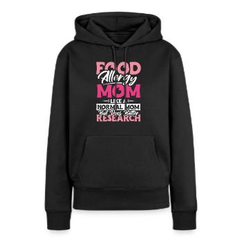 Cadeau de chemise de maman allergique alimentaire - Sweat à capuche Premium bio Femme - noir - Devant - Julia (174cm)