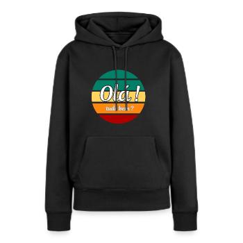Olà Tudo Bem - Sweat à capuche Premium bio Femme - noir - Devant - Julia (174cm)