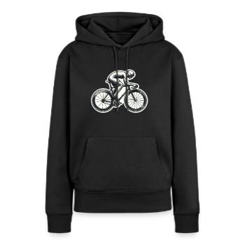 Rennsport - Frauen Premium Bio Hoodie - Schwarz - Vorne - Julia (174cm)
