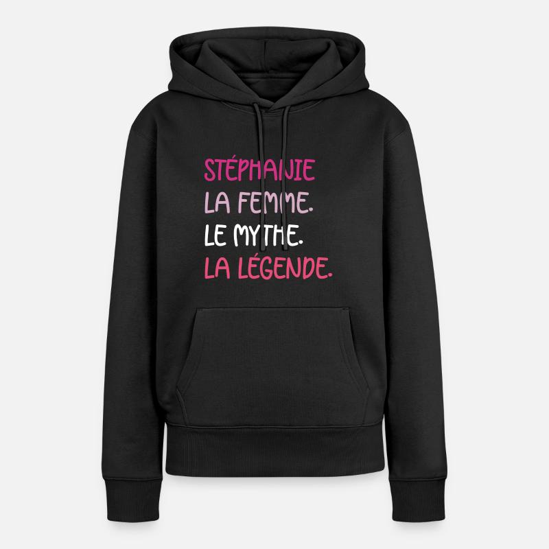 stéphanie - Sweat à capuche Premium bio Femme - noir