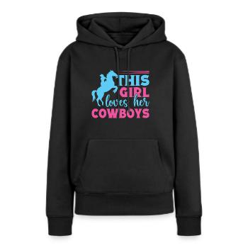 Western Rider Cette fille aime ses cow-boys Cowgirls - Sweat à capuche Premium bio Femme - noir - Devant - Julia (174cm)