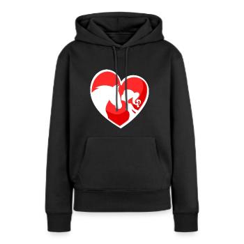 Herz Pferd Mädchen - Frauen Premium Bio Hoodie - Schwarz - Vorne - Julia (174cm)