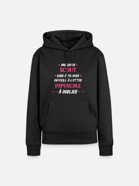 Super scout - Sweat à capuche Premium bio Femme - noir
