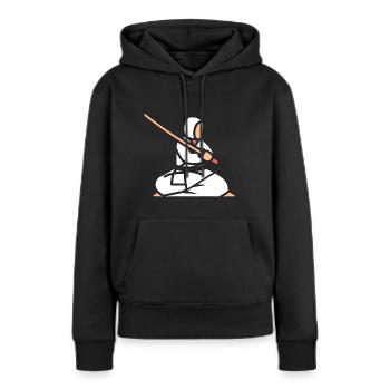 iaido - Sweat à capuche Premium bio Femme - noir - Devant - Julia (174cm)