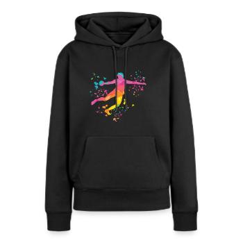 Diskuswerfer Colorsplash Diskuswurf - Frauen Premium Bio Hoodie - Schwarz - Vorne - Julia (174cm)