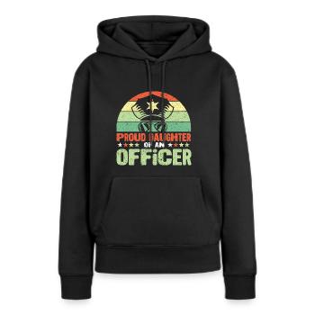 Policier De police Pouvoir d’État PoliceWoman - Sweat à capuche Premium bio Femme - noir - Devant - Julia (174cm)
