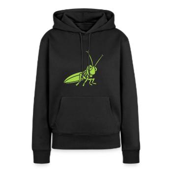 Sauterelle - Sweat à capuche Premium bio Femme - noir - Devant - Julia (174cm)