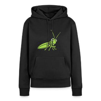 Sauterelle - Sweat à capuche Premium bio Femme - noir - Devant - Julia (174cm)