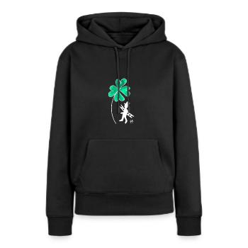 *BAM* be_lucky - Sweat à capuche Premium bio Femme - noir - Devant - Julia (174cm)